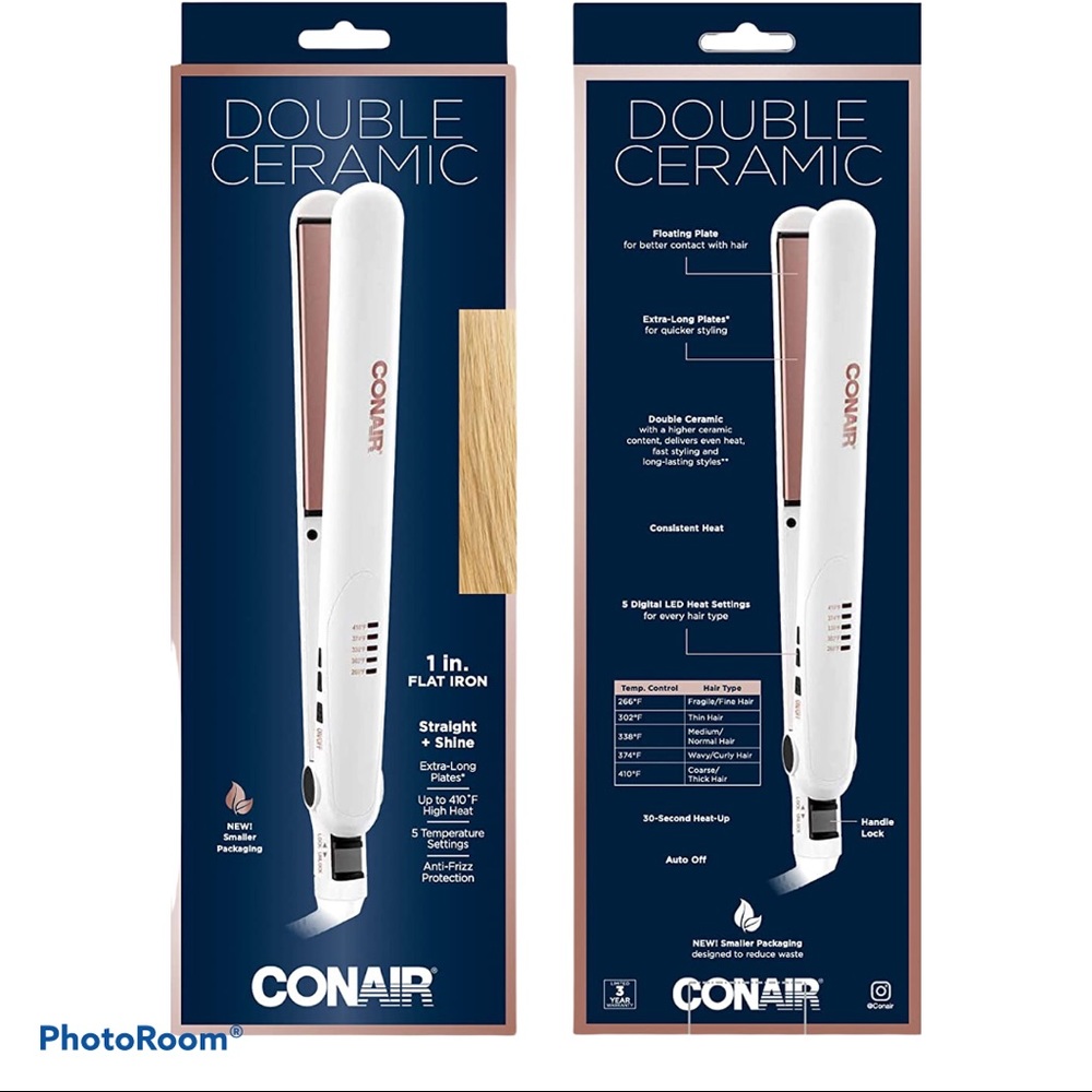 Conair Double Ceramic Flat Iron, 1 Inch Flat Iron